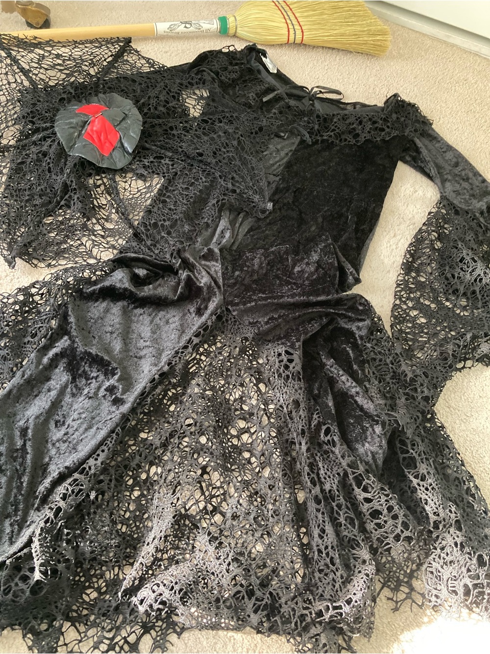 Halloween Spider Women's Black Lace & Velvet costume